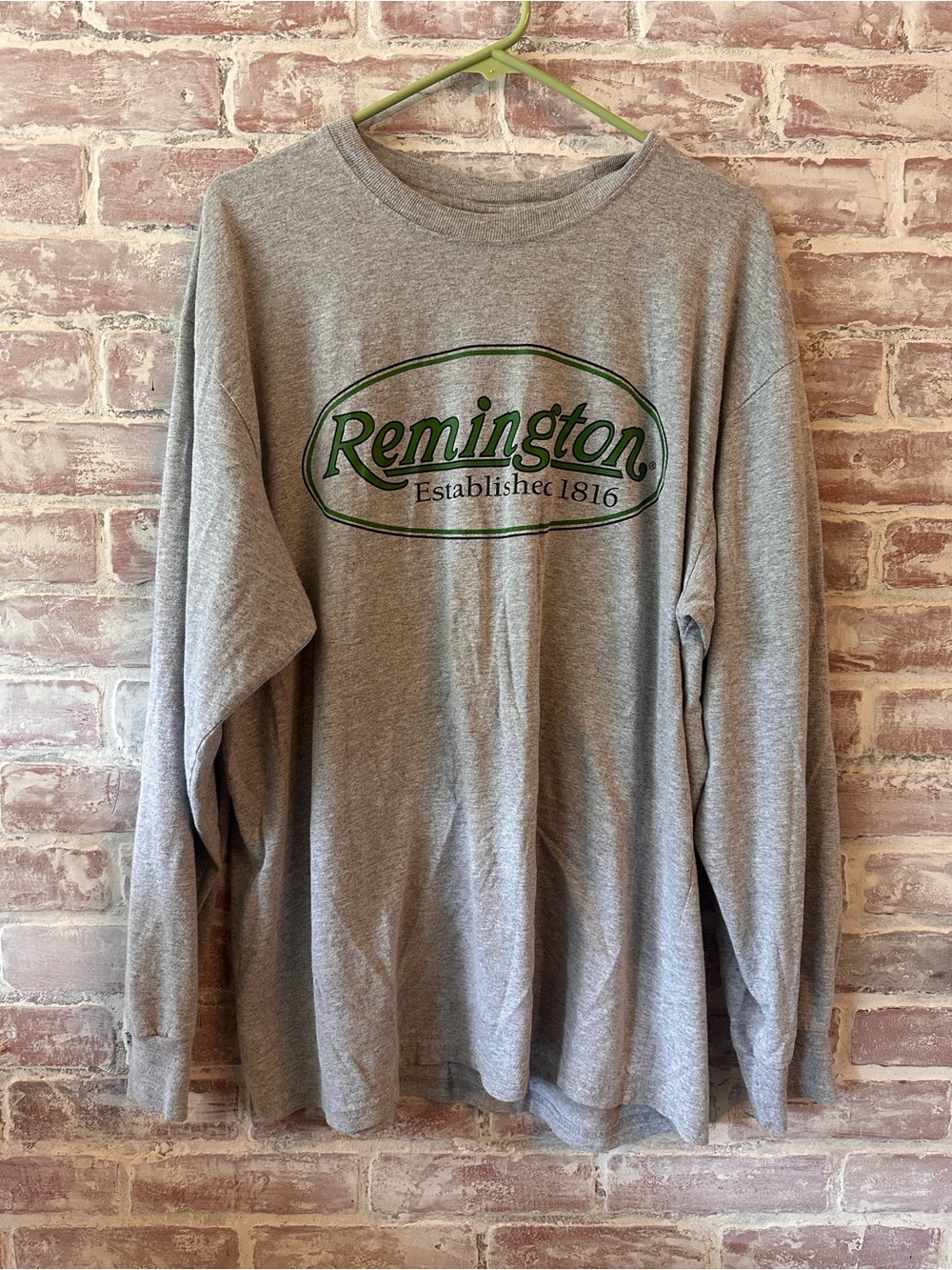 Remington Gray Long Sleeve Tee with Logo